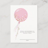 Minimalistische Pink Balloon Windelwanne Kinderdus Begleitkarte (Vorderseite)