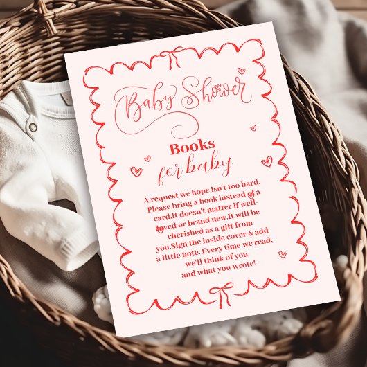 Minimalistische Pink Bow Doodle Kinderbücher für K Begleitkarte