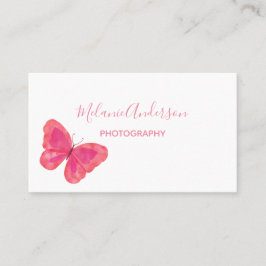 Minimalistische Pink Butterfly-Visitenkarte Visitenkarte