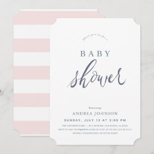 Minimalistische Pink Girl Baby Dusche Einladung