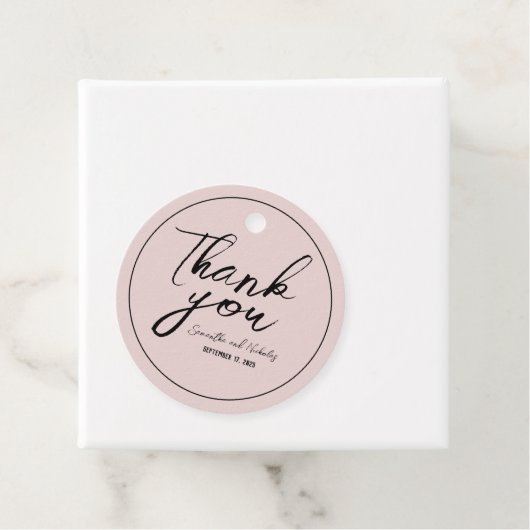 Minimalistische Pink-Kalligraphie-Skript Vielen Da Geschenkanhänger (Beispiel)