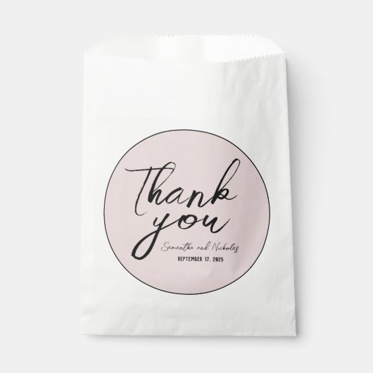 Minimalistische Pink-Kalligraphie-Skript Vielen Da Geschenktütchen (Vorderseite)