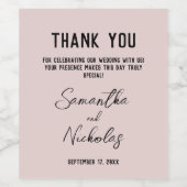 Minimalistische Pink-Kalligraphieschrift Weinetikett (Einzelnes Label)