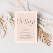 Minimalistische Pink-Kinderdusche Einladung