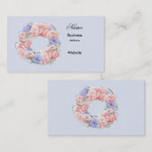Minimalistische Pink Mauve Wreath-Visitenkarte Visitenkarte (Vorne/Hinten)