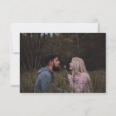 Minimalistische Pink Orange Retro-Script Hochzeits Save The Date (Rückseite)