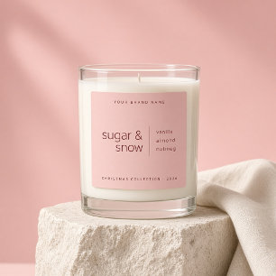 Minimalistische Pink Sugar and Snow Kerzenverpacku Quadratischer Aufkleber