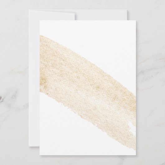 Minimalistische Pinsel | Imitats Gold Stripe Coupl Einladung (Rückseite)