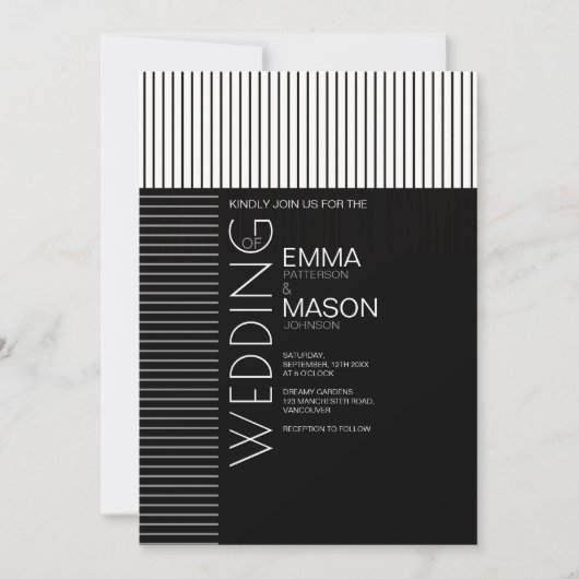 Minimalistische Pinstriche Einladung (Vorderseite)