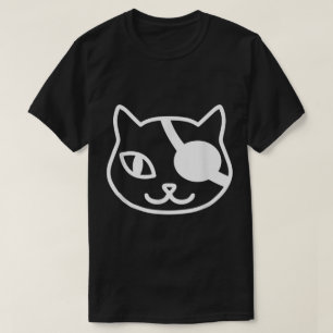 Minimalistische Piratenkatze Linienkunst T-Shirt