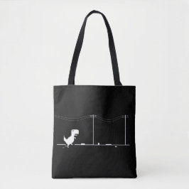Minimalistische Pixel Dinosaurier Tote Bag Tasche