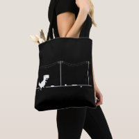 Minimalistische Pixel Dinosaurier Tote Bag