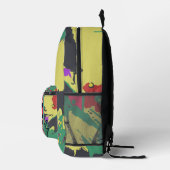 Minimalistische Pizza mit Sonnenbrille Bedruckter Rucksack (Rechts)