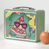 Minimalistische Pizza mit Sonnenbrille Metall Brotdose (Beispiel)