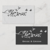 Minimalistische Platzkarten von Schwarz und Weiß (Vorne/Hinten)