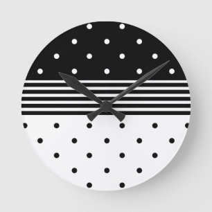 Minimalistische Polka Dot & Strickwand Uhr