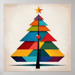 Minimalistische Pop-Art-Geometrie-Weihnachtsbaum Poster