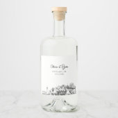 Minimalistische Portland Wedding Custom Alkoholflaschenetikett (Vorderseite)