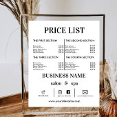 Minimalistische Preisliste Friseur Flyer Salon Poster