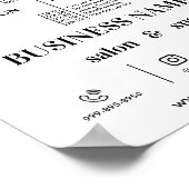 Minimalistische Preisliste Friseur Flyer Salon Poster (Ecke)