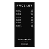 Minimalistische Preisliste Werbekarte (Vorne)