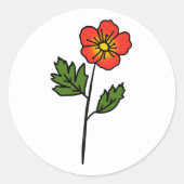 Minimalistische Primrose-Hochzeitsticker Runder Aufkleber (Vorderseite)