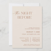 Minimalistische Probe Abendessen einladen | Nacht  Einladung (Vorderseite)