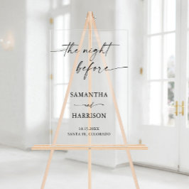 Minimalistische Probe Abendessen Elegante Willkomm Acrylschild