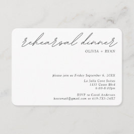 Minimalistische Probe Abendessen Kleine Umschließu Begleitkarte