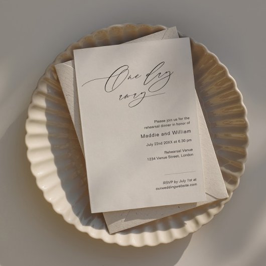 Minimalistische Probe-Dinner-Einladung mit Skript Einladung