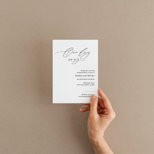 Minimalistische Probe-Dinner-Einladung mit Skript Einladung