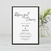 Minimalistische Probe für Schwarzes Skript Einladung (Stehend Vorderseite)