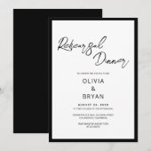 Minimalistische Probe für Schwarzes Skript Einladung (Vorne/Hinten)