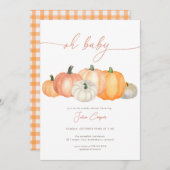 Minimalistische Pumpkin Baby Dusche Einladung (Vorne/Hinten)