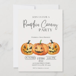 Minimalistische Pumpkin Carving Party Einladung