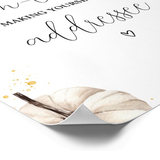 Minimalistische Pumpkin-Envelope-Station Burgundy Poster (Ecke)