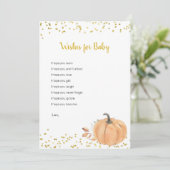 Minimalistische Pumpkin Floral Wünsche für Kinders Einladung (Stehend Vorderseite)
