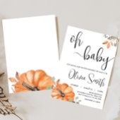 Minimalistische Pumpkin-Kinderdusche Einladung