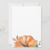 Minimalistische Pumpkin-Kinderdusche Einladung (Rückseite)