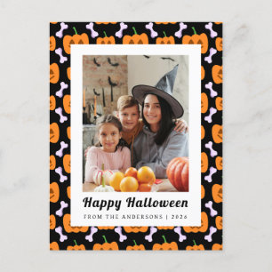 Minimalistische Pumpkin Spooky Happy Halloween 1 F Feiertagspostkarte