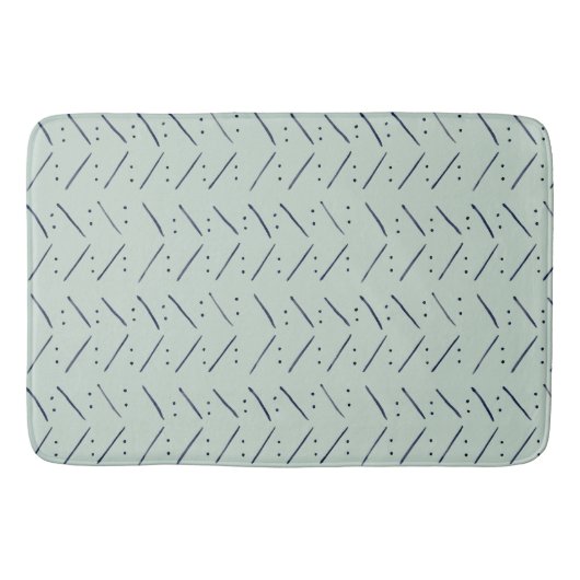 Minimalistische Punkte in Bindestrichen Badematte (Vorderseite)