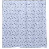 Minimalistische Punkte in Dashes Indigomuster Duschvorhang (Vorderseite)