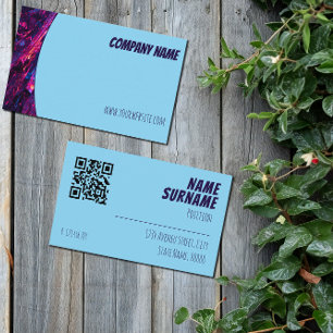 Minimalistische QR-blaue violette blaue Visitenkar Visitenkarte