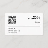 Minimalistische ​ ​ QR Business Card Visitenkarte (Rückseite)