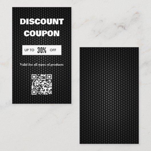 Minimalistische QR-Code-Diskontkarte Visitenkarte (Vorne/Hinten)