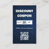 Minimalistische QR-Code-Diskontkarte Visitenkarte (Vorderseite)