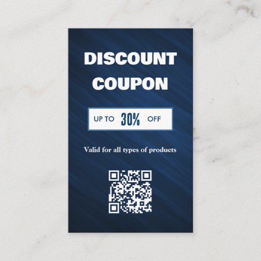 Minimalistische QR-Code-Diskontkarte Visitenkarte (Vorderseite)
