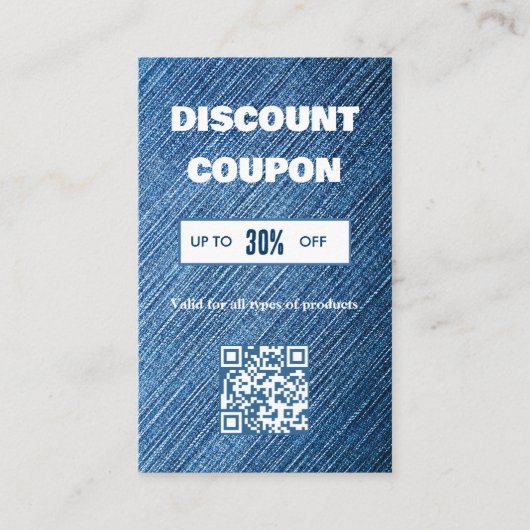 Minimalistische QR-Code-Diskontkarte Visitenkarte (Vorderseite)