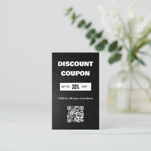 Minimalistische QR-Code-Diskontkarte Visitenkarte (Stehend Vorderseite)