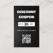 Minimalistische QR-Code-Diskontkarte Visitenkarte (Vorderseite)